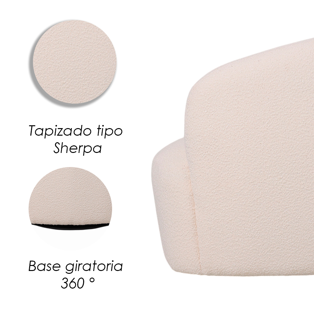 Sillón Moderno Giratorio Osaka Beige