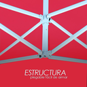 Toldo Plegable 2x2 con Paredes Rojo