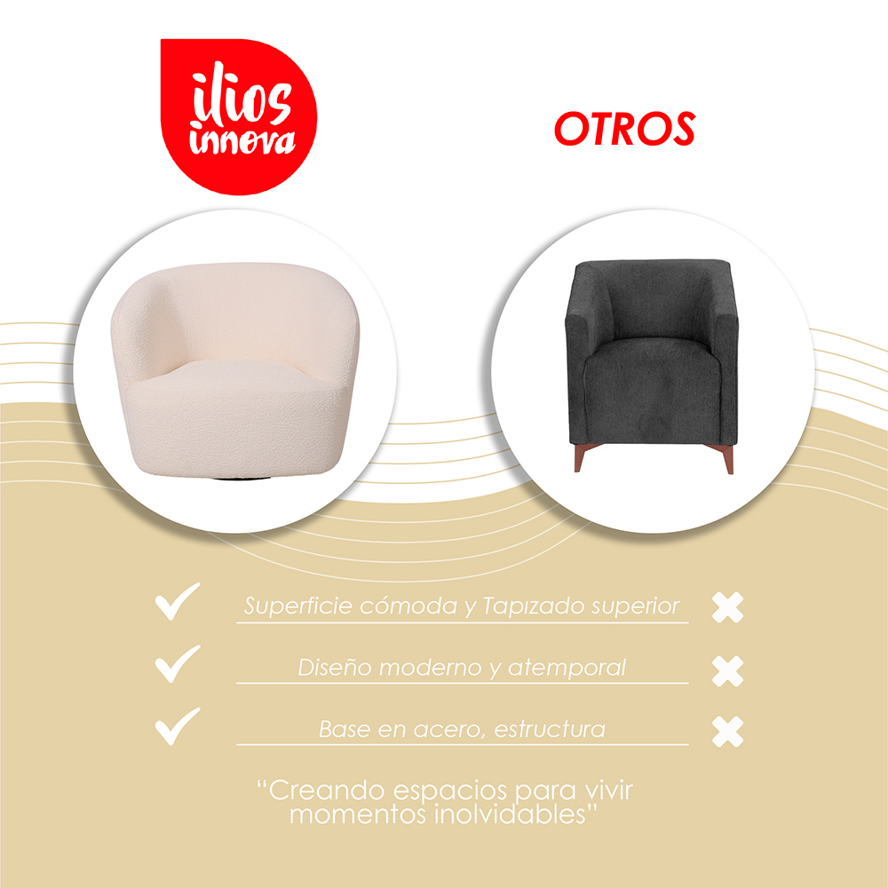 Sillón Moderno Giratorio Osaka Beige