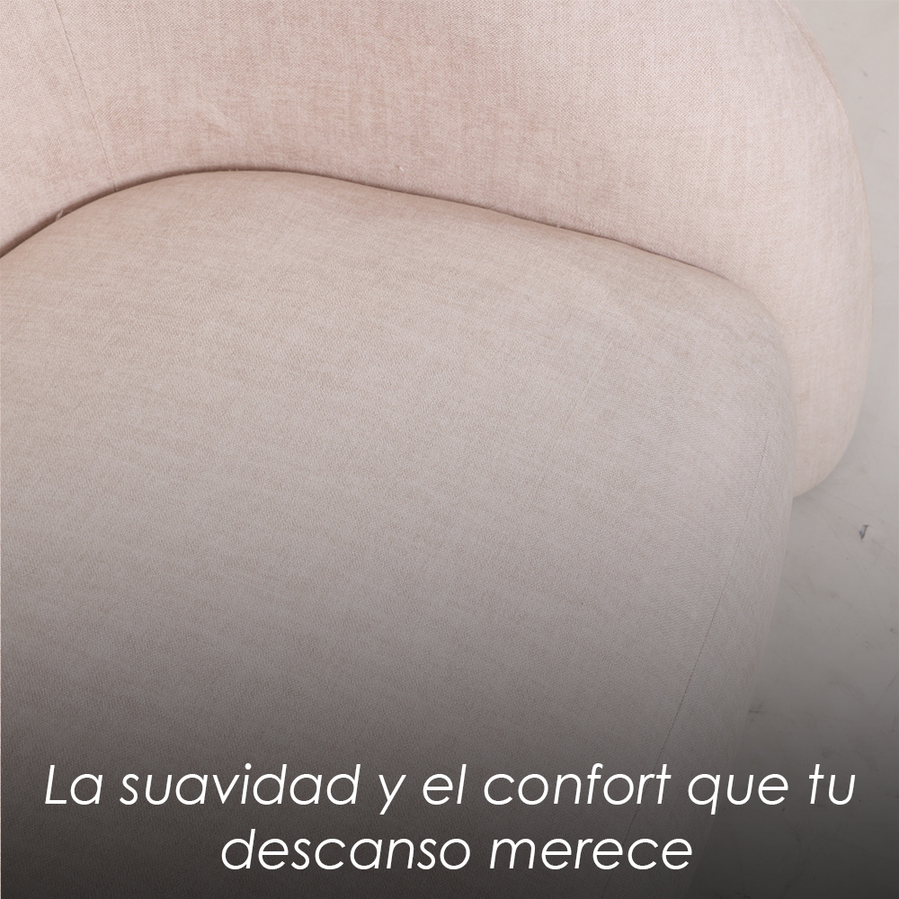 Sofá Kobe Curvo Beige 3 Plazas