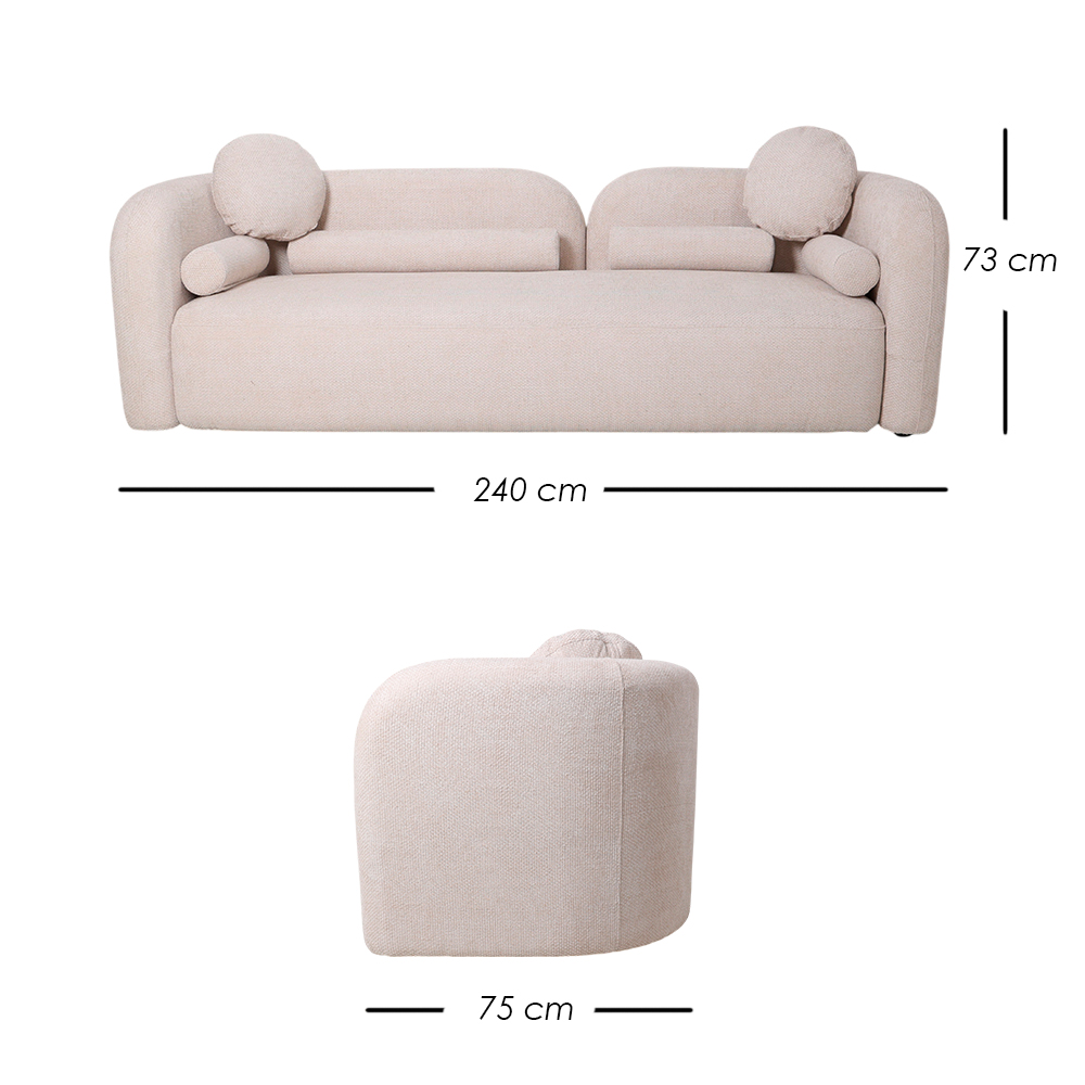 Sofá Gaia Beige 3 Plazas