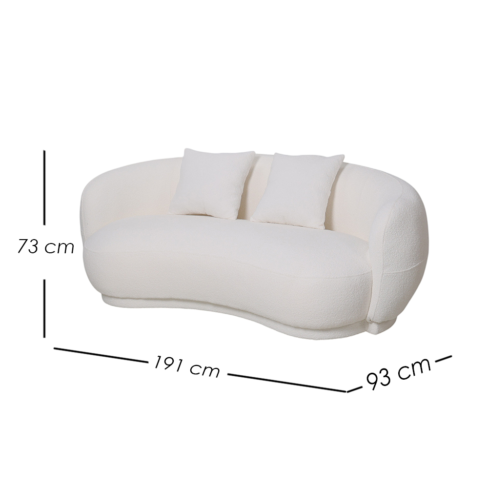 Sofá Bold Curvo Blanco 3 Plazas