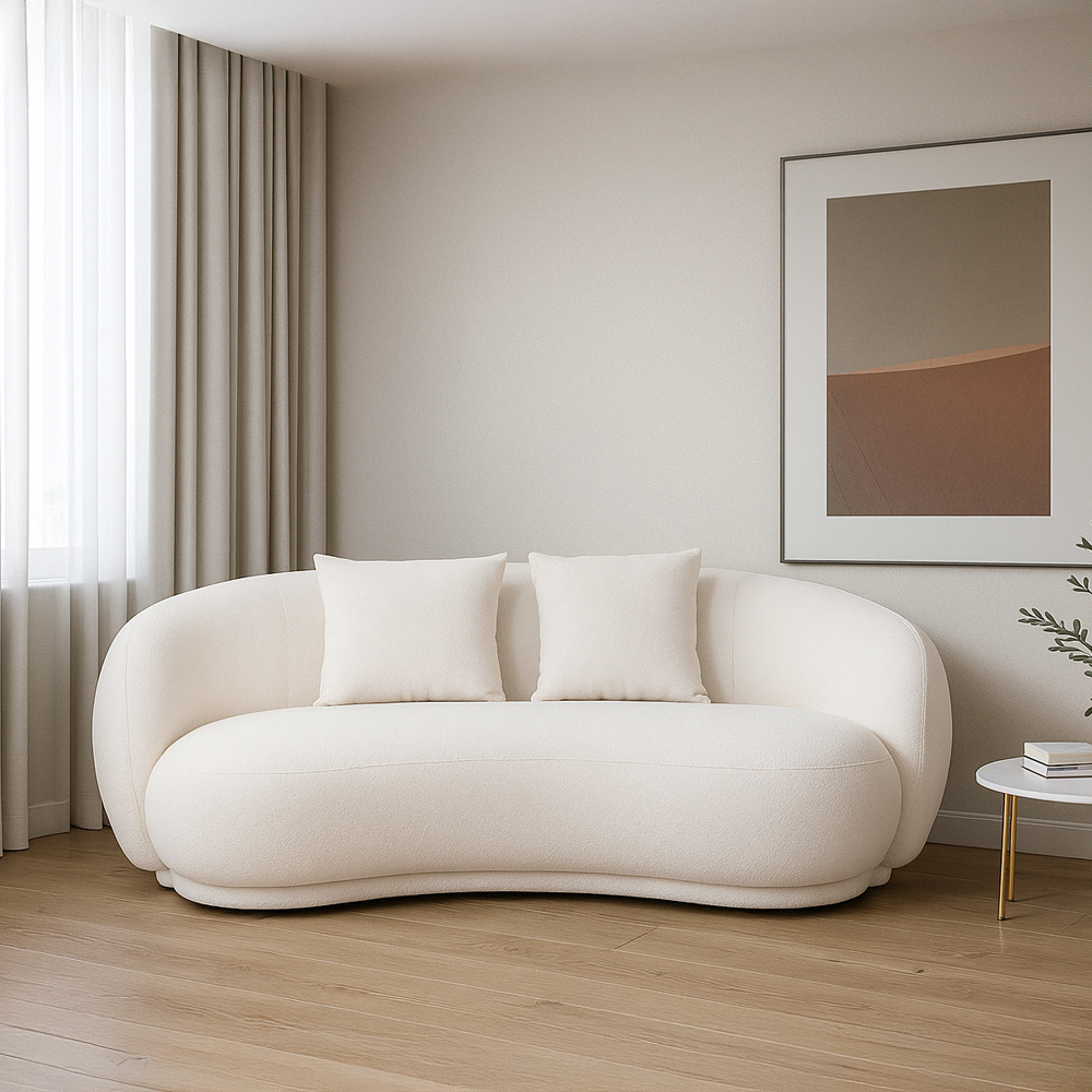 Sofá Bold Curvo Blanco 3 Plazas