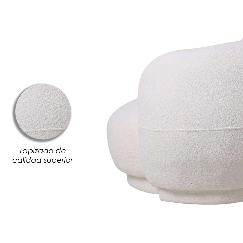Sofá Bold Curvo Blanco 3 Plazas