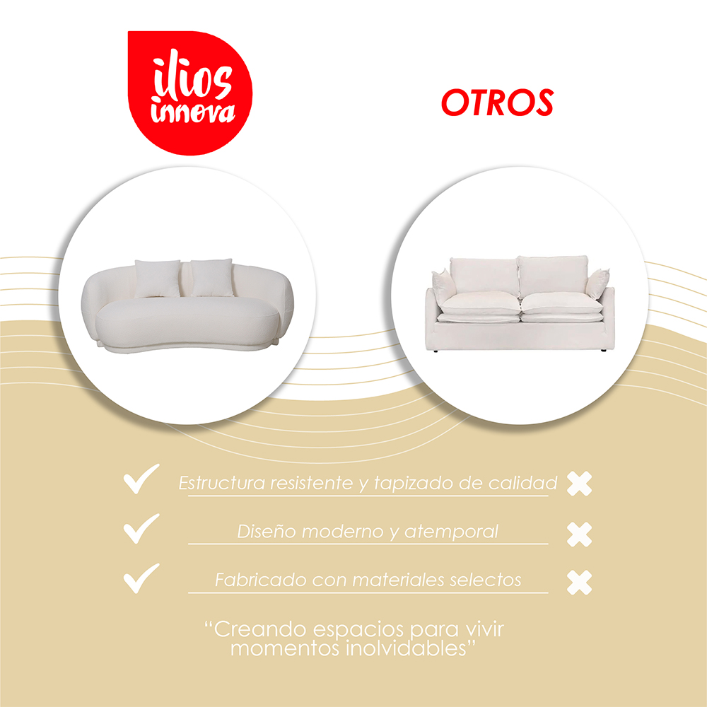 Sofá Bold Curvo Blanco 3 Plazas