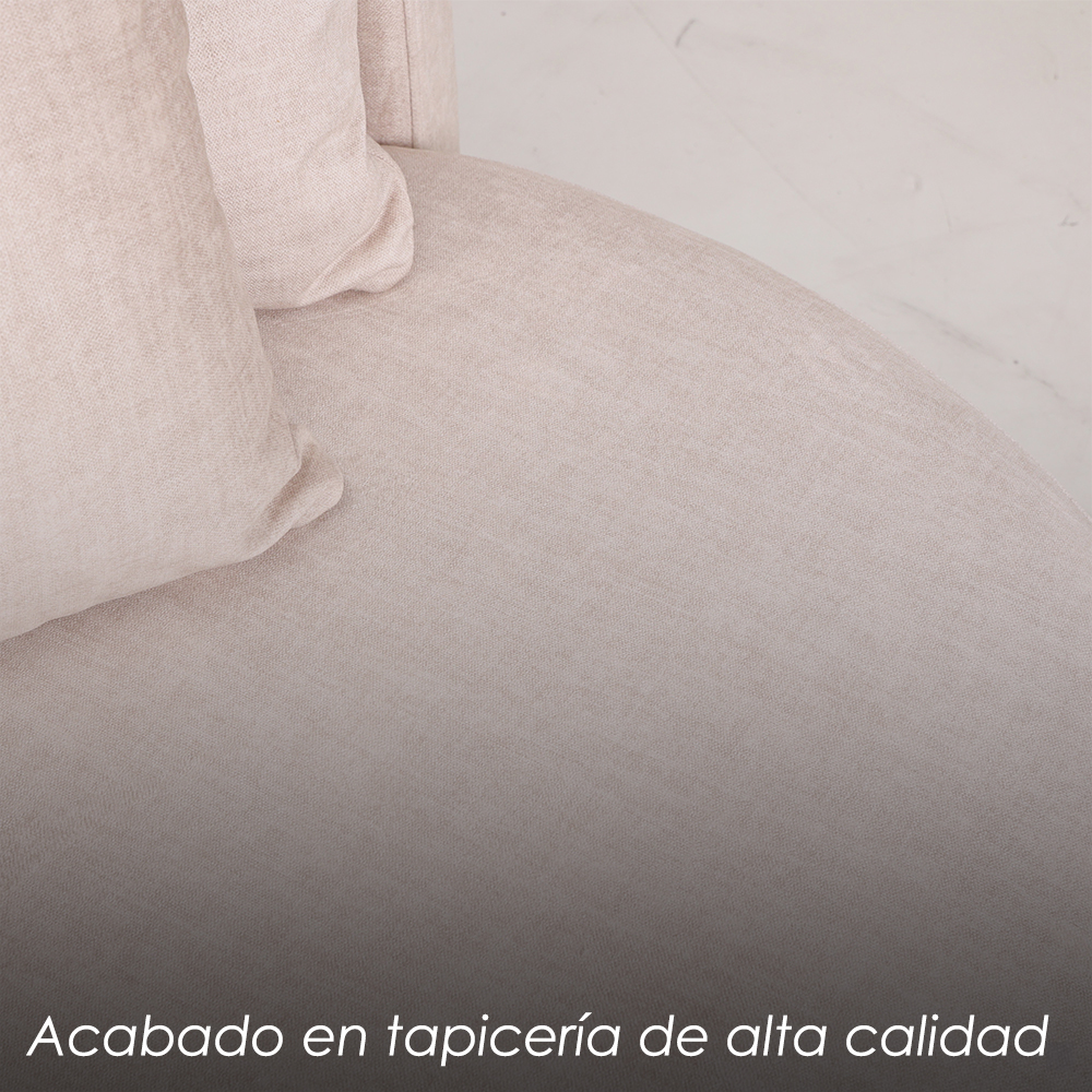 Sofá Redo Beige de Una Plaza Moderno 