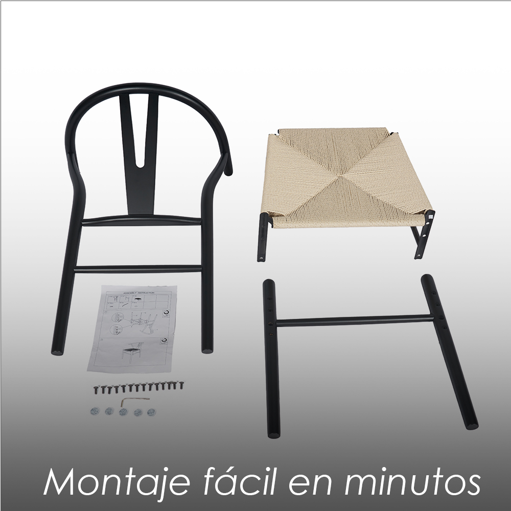 2 sillas de comedor Bone negras