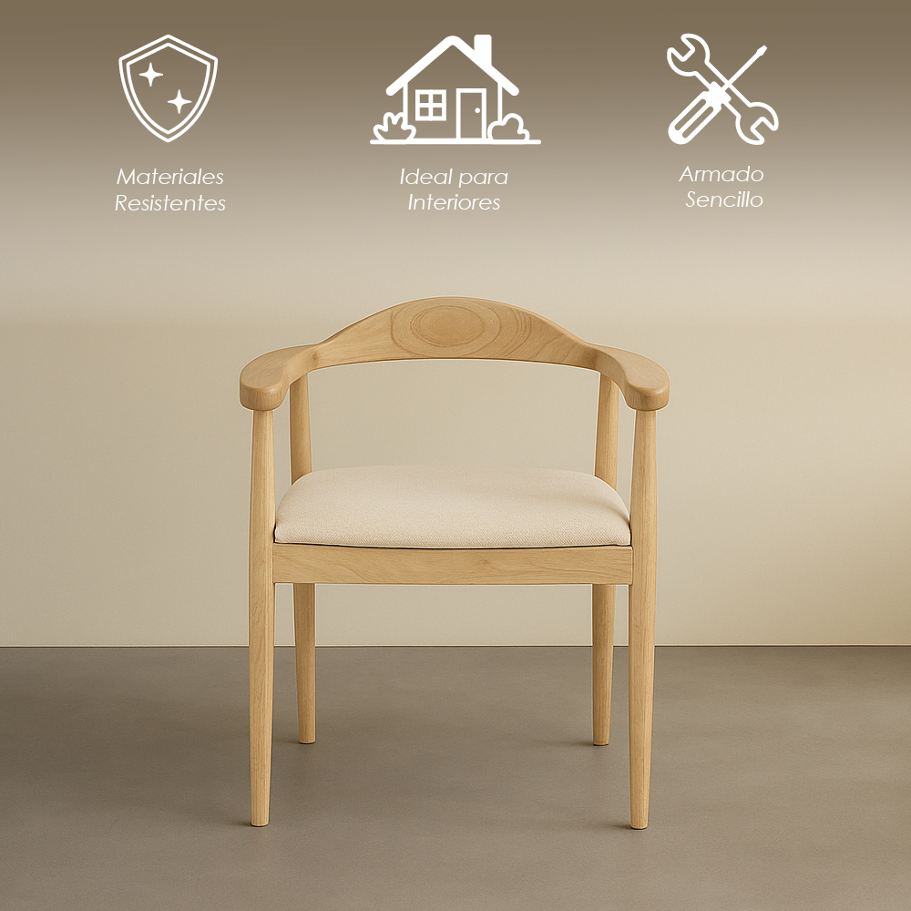 2 sillas Nórdico para comedor con reposabrazos