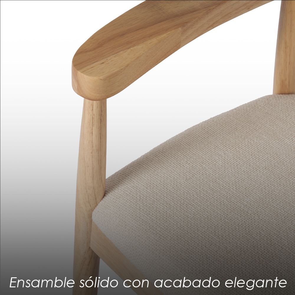 2 sillas Nórdico para comedor con reposabrazos