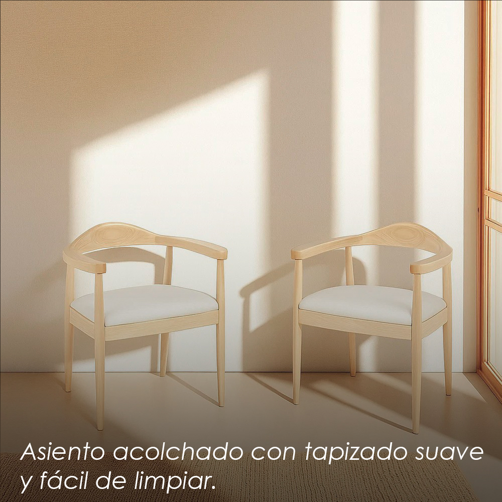 2 sillas Nórdico para comedor con reposabrazos