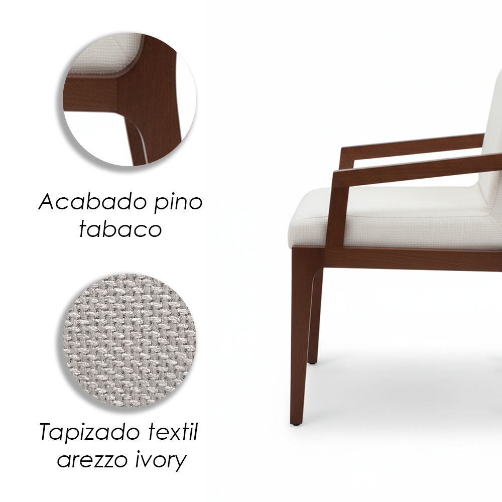 Silla de comedor Kuadro color beige