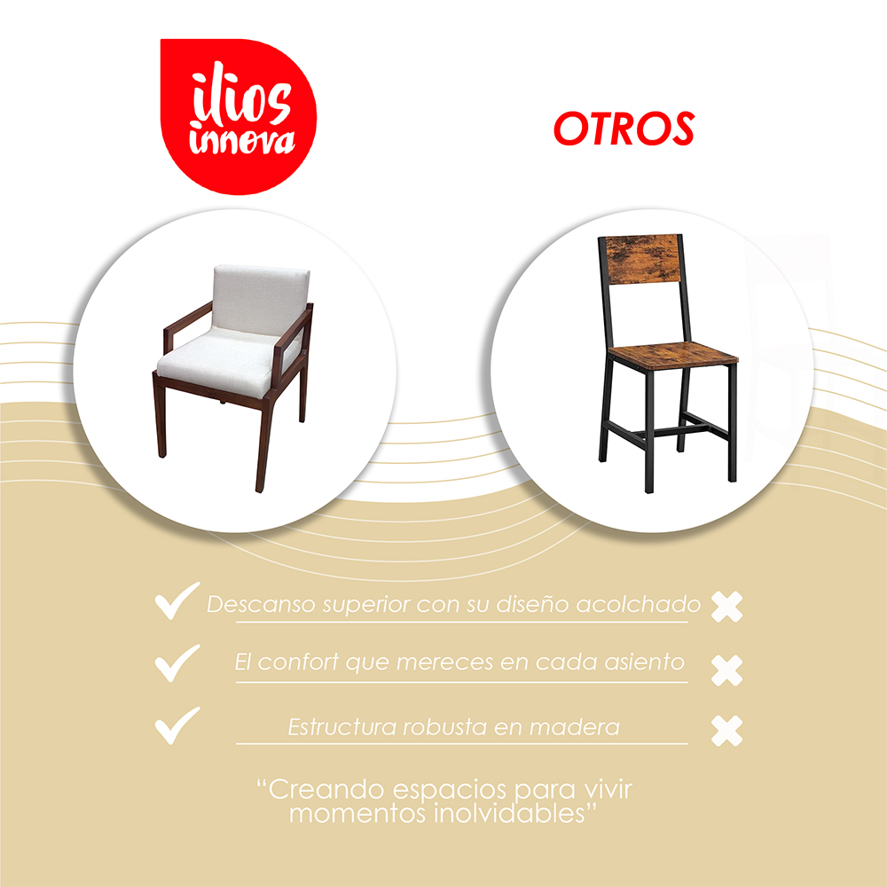Silla de comedor Kuadro color beige