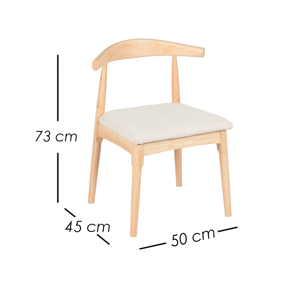 2 Sillas Nórdico madera y piel beige