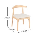 2 Sillas Nórdico madera y piel beige