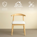 2 Sillas Nórdico madera y piel beige