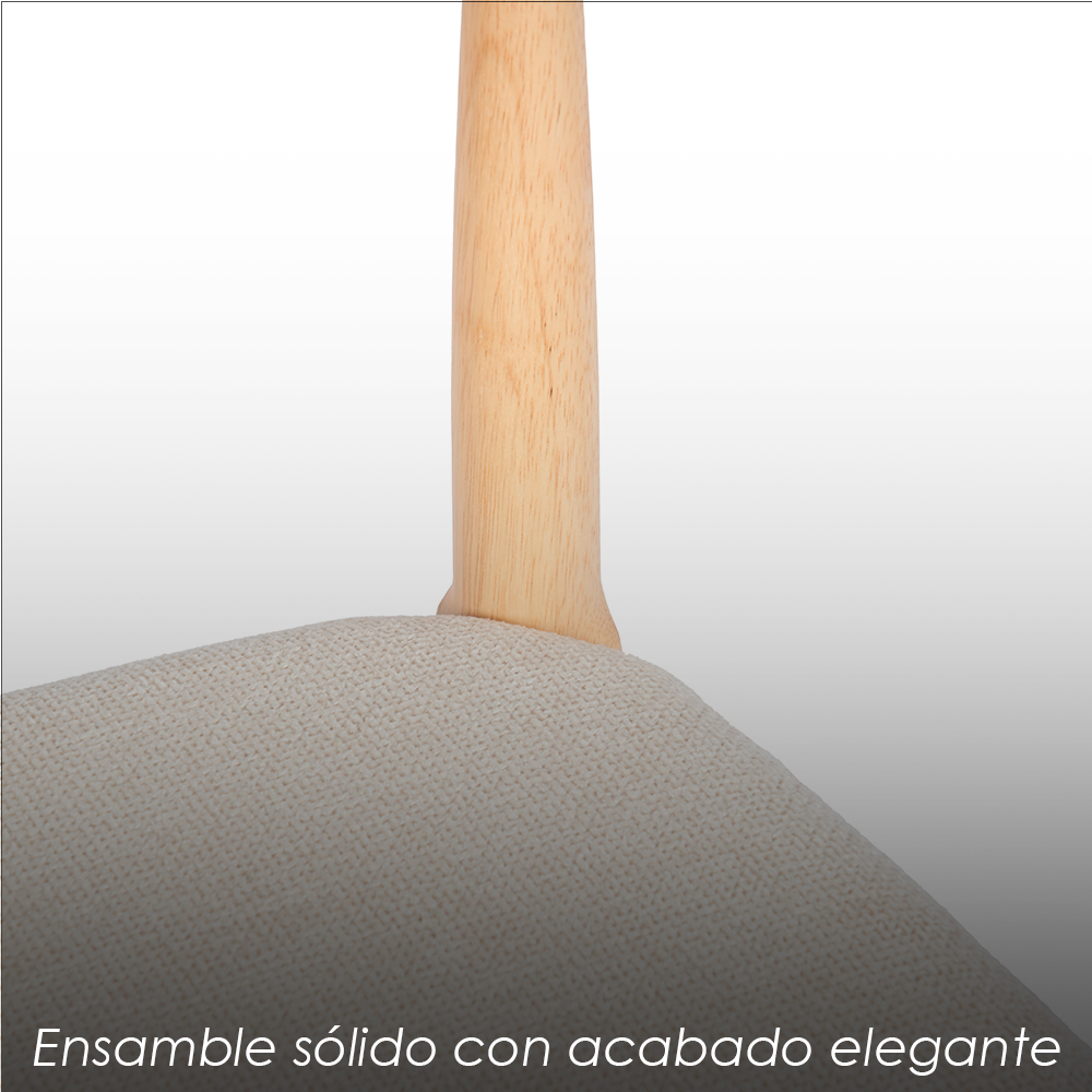 2 Sillas Nórdico madera y piel beige