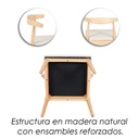 2 Sillas Nórdico madera y piel beige