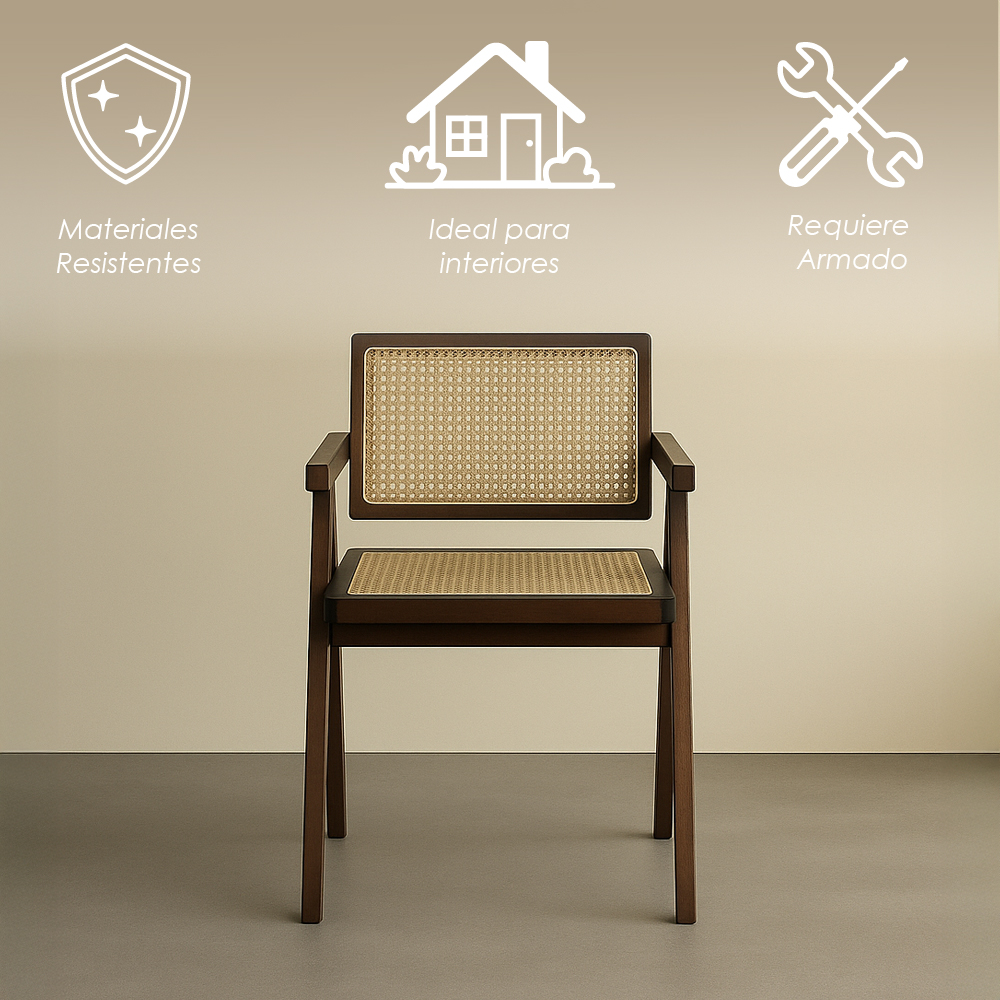 2 Sillas Jean en color cafe oscuro