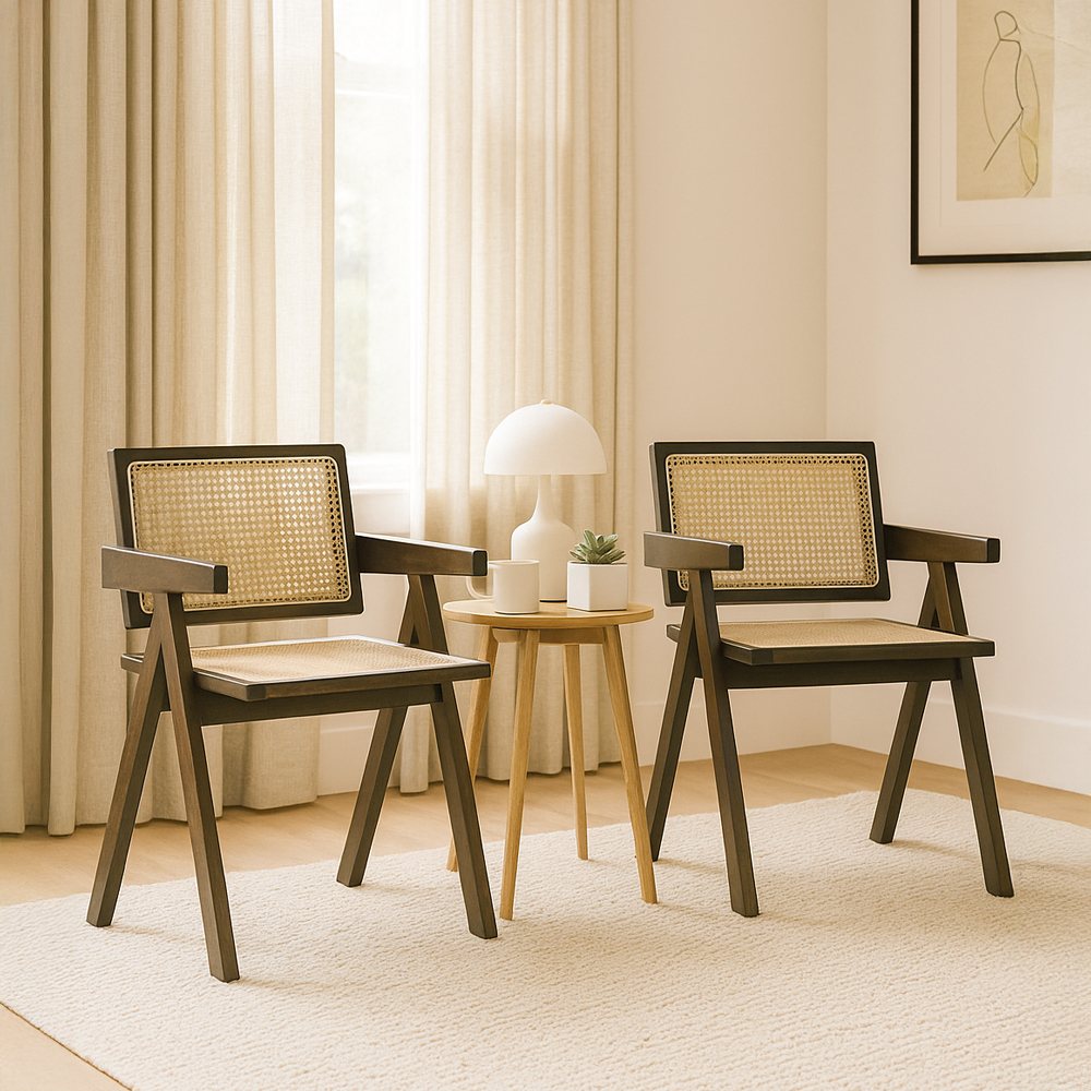 2 Sillas Jean en color cafe oscuro