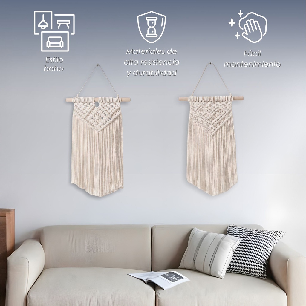 Set de Tapiz colgante Boho 20 cm