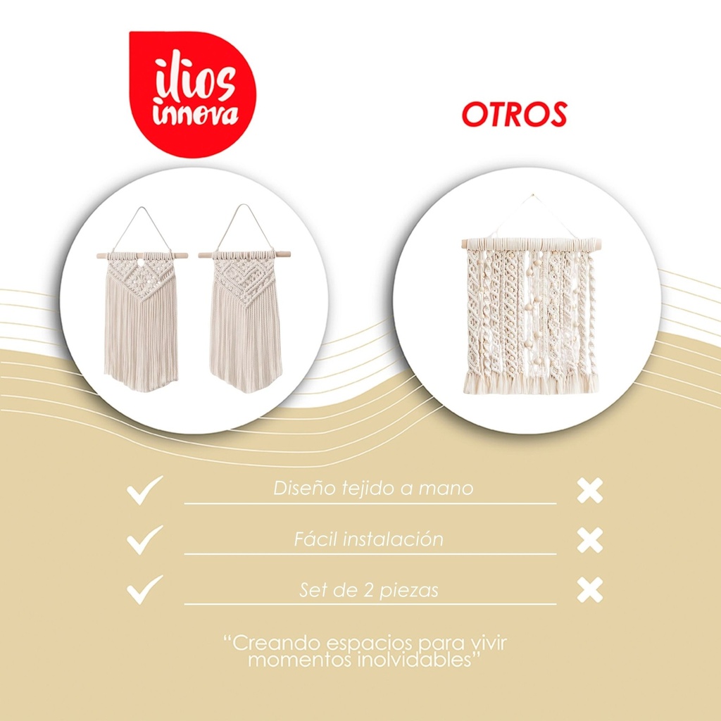 Set de Tapiz colgante Boho 20 cm