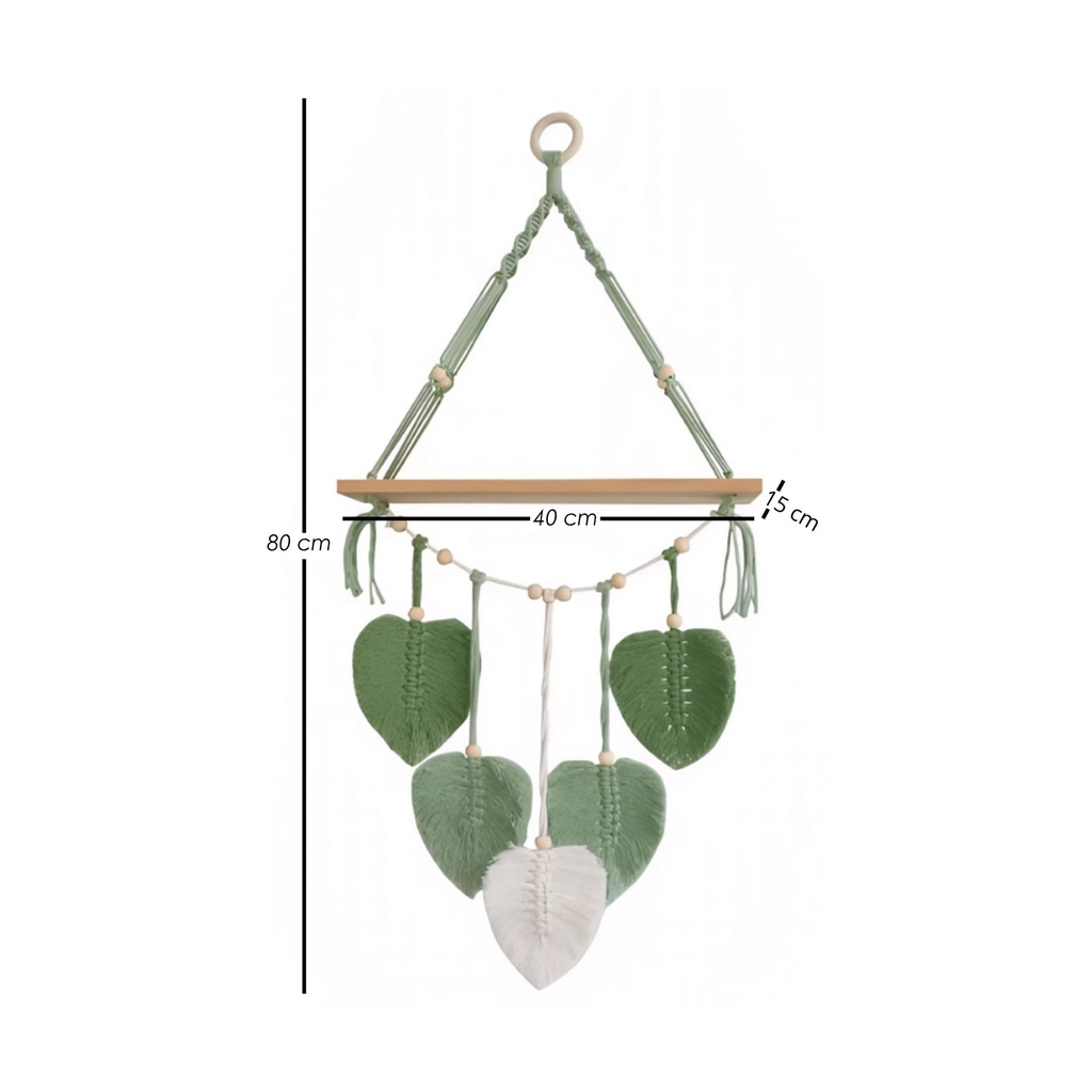 Tapiz colgante Boho con hojas
