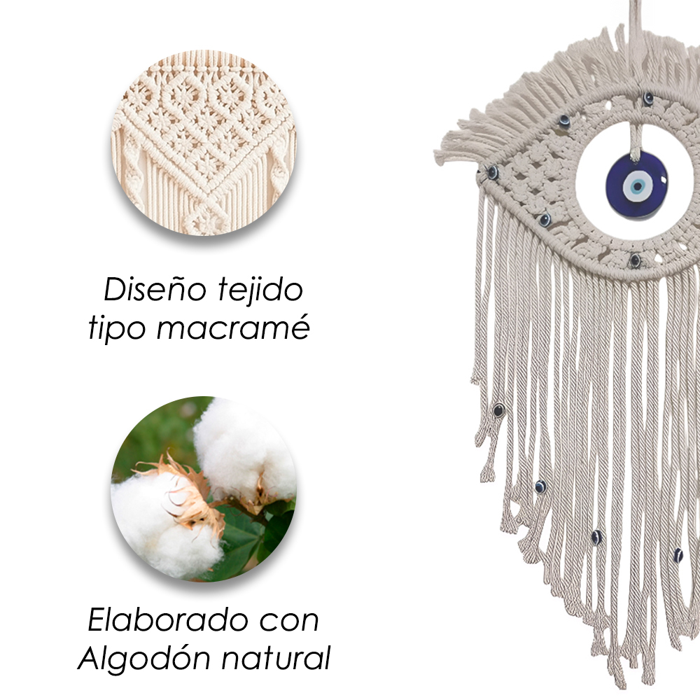Tapiz colgante Boho Ojo azul