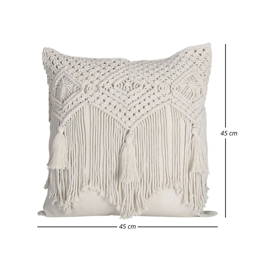 Funda de almohada de algodón Boho tejida a mano