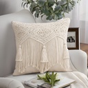Funda de almohada de algodón Boho tejida a mano