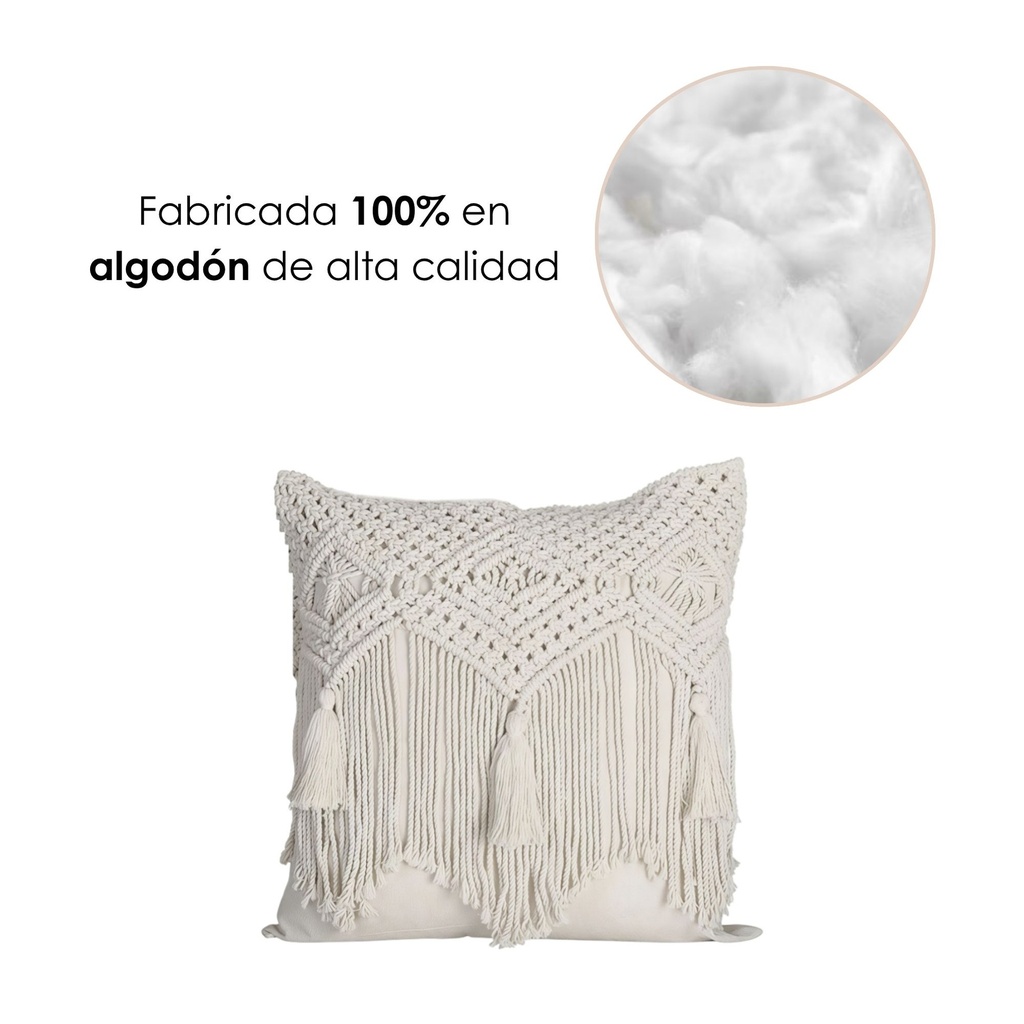 Funda de almohada de algodón Boho tejida a mano