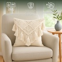 Funda de almohada Boho crema