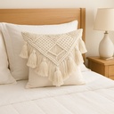 Funda de almohada Boho crema