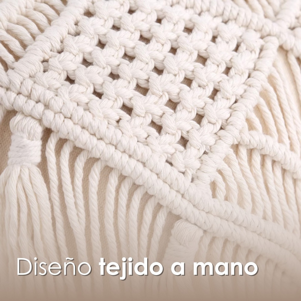 Funda de almohada Boho crema