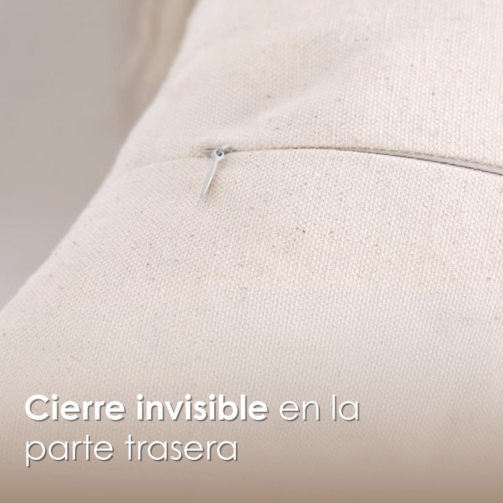 Funda de almohada Boho crema