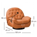 Sofá Naranja Reclinable Eléctrico