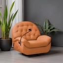 Sofá Naranja Reclinable Eléctrico