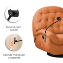 Sofá Naranja Reclinable Eléctrico