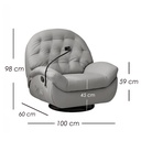 Sofá Gris Individual Eléctrico Reclinable