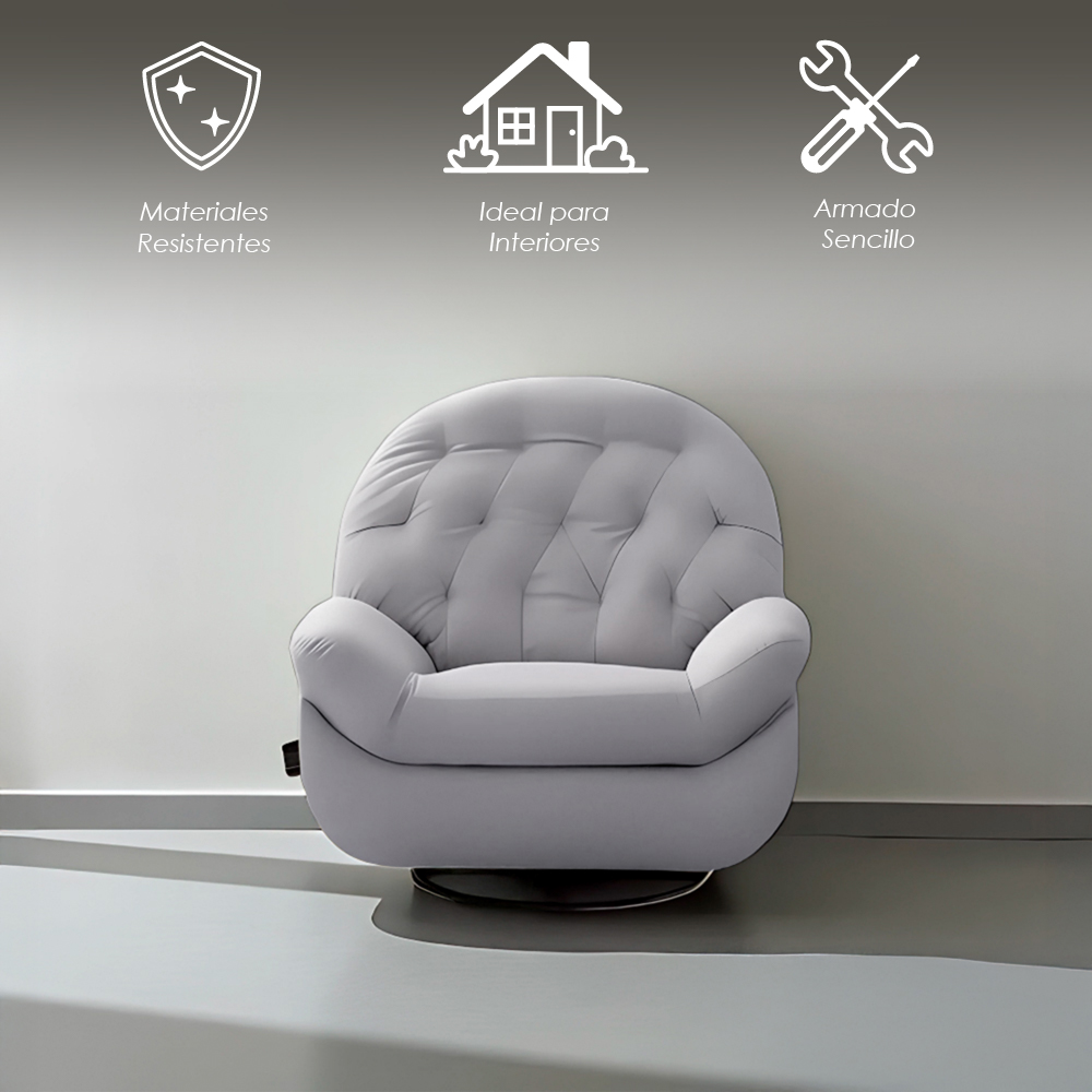 Sofá Gris Individual Eléctrico Reclinable