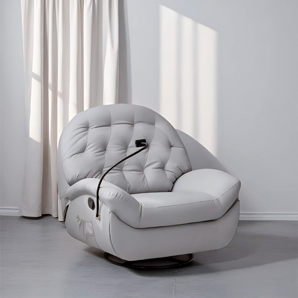 Sofá Gris Individual Eléctrico Reclinable