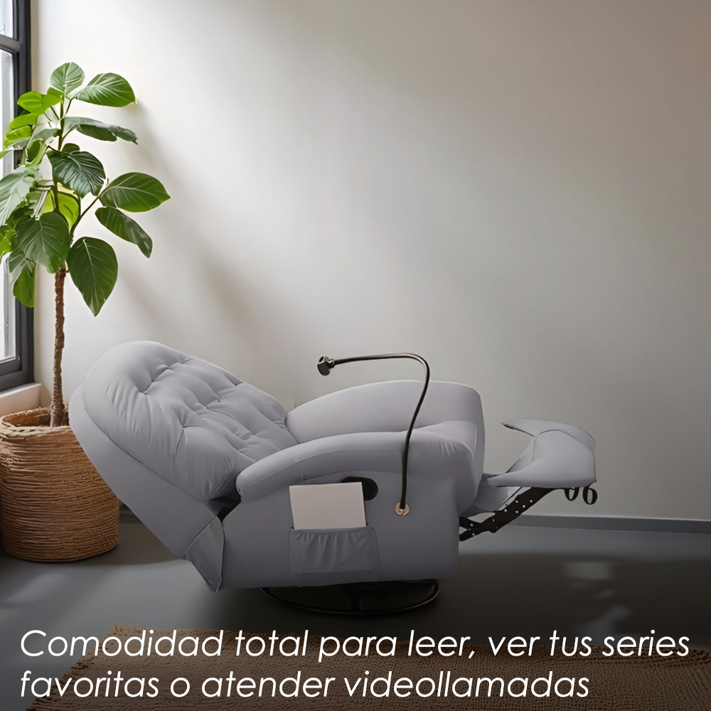 Sofá Gris Individual Eléctrico Reclinable