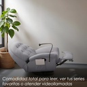 Sofá Gris Individual Eléctrico Reclinable