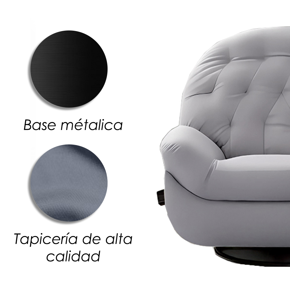 Sofá Gris Individual Eléctrico Reclinable