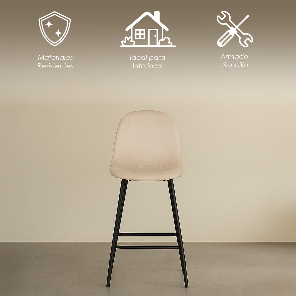 4 sillas altas Candina beige para bar 