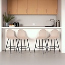 4 sillas altas Candina beige para bar 