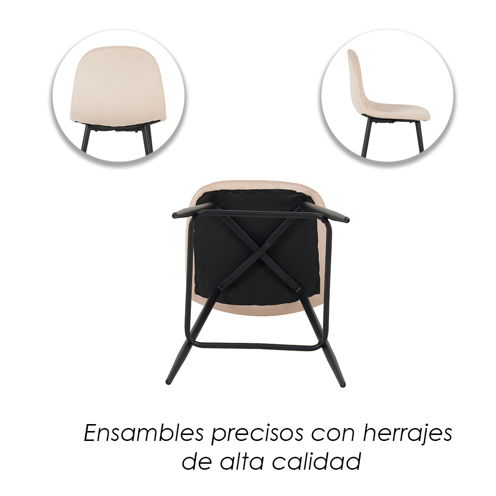 4 sillas altas Candina beige para bar 