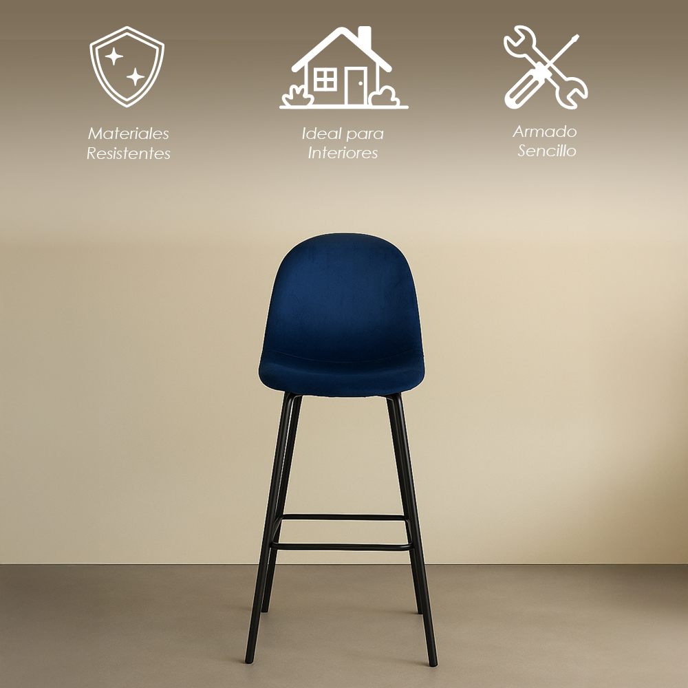 4 sillas altas Candina Azul para bar
