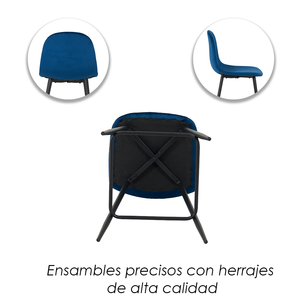 4 sillas altas Candina Azul para bar