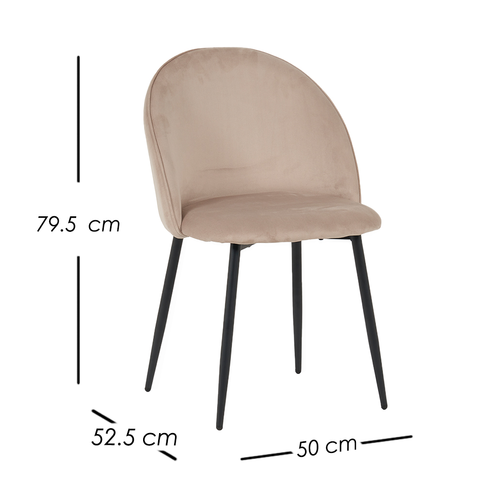 2 Sillas de Comedor Beige Rolet