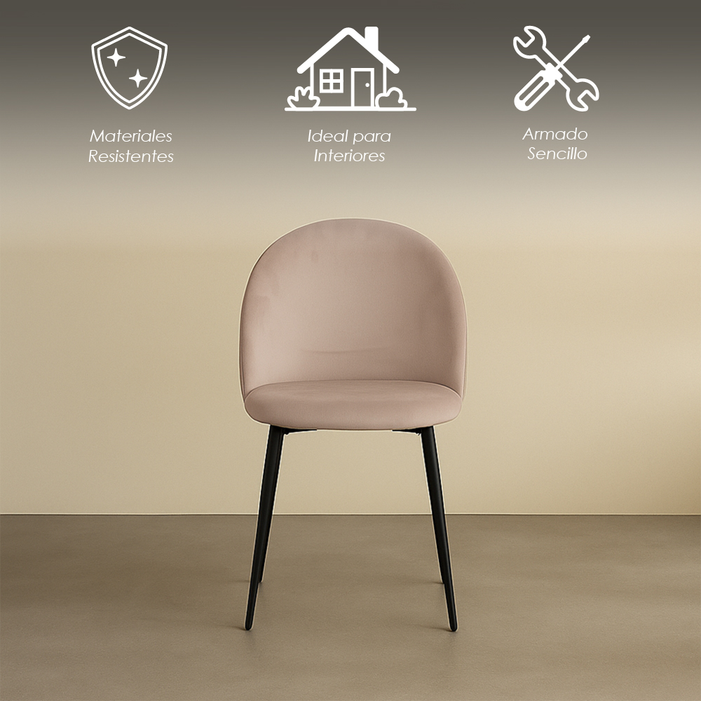 2 Sillas de Comedor Beige Rolet